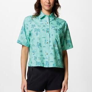 Columbia CSC Disney PFG Super Slack Tide Shirt Women's Aqua Blue Size XXL
